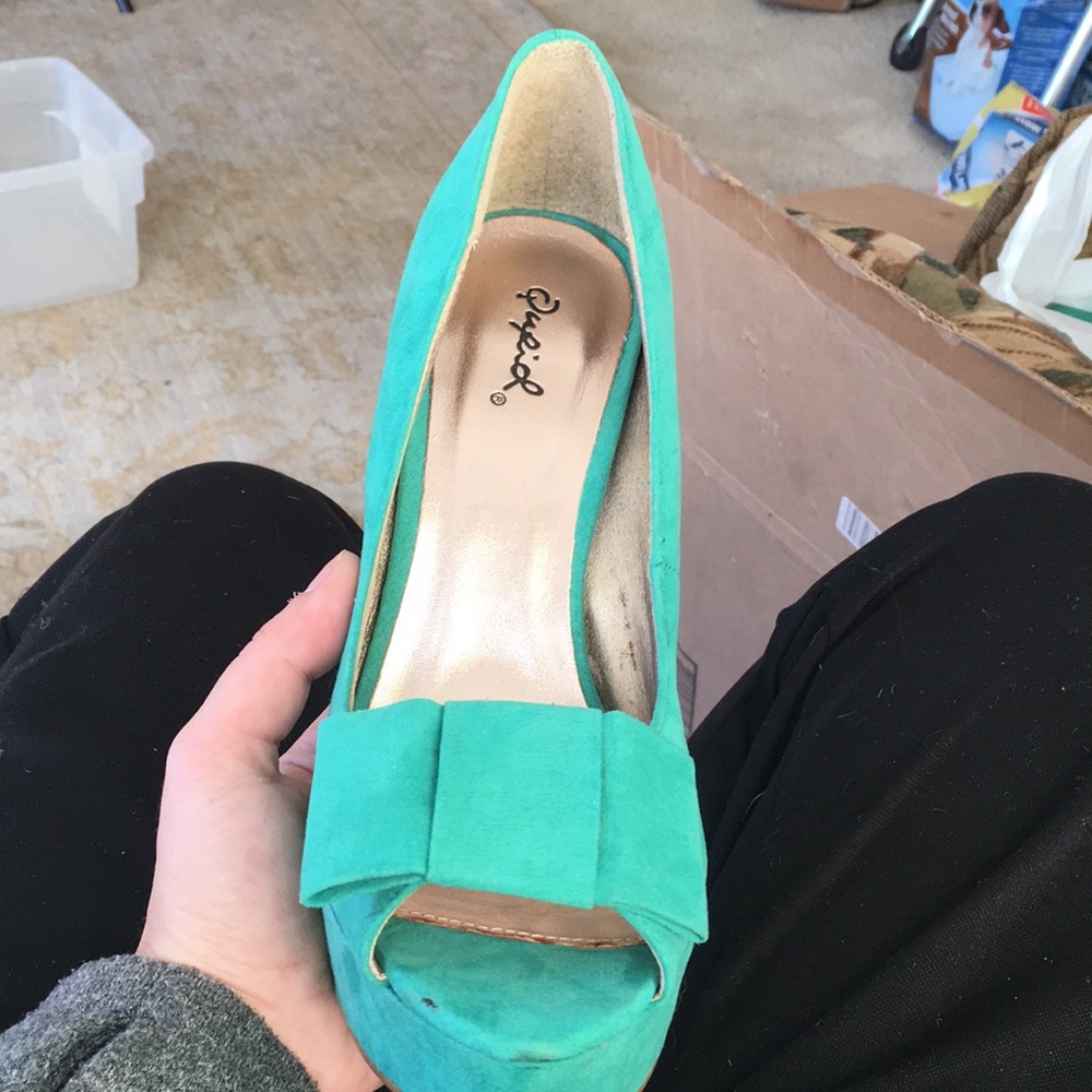 Blue high heels